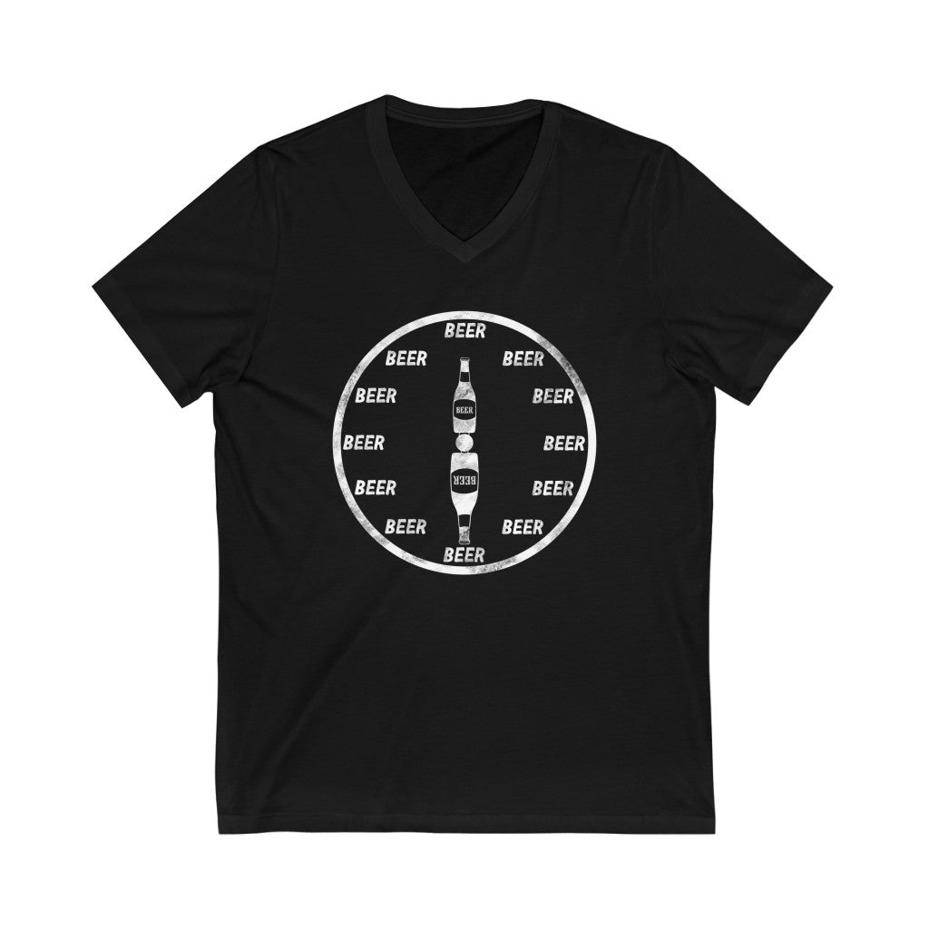 Beer Time Unisex Jersey Short Sleeve V-Neck Tee