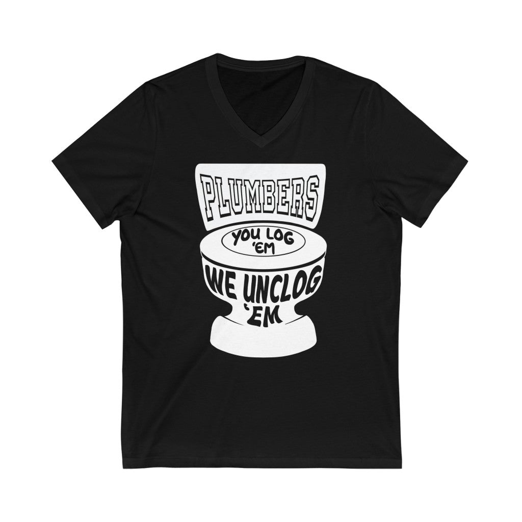 Funny Plumbers Shirt Unisex Jersey Short Sleeve V-Neck Tee