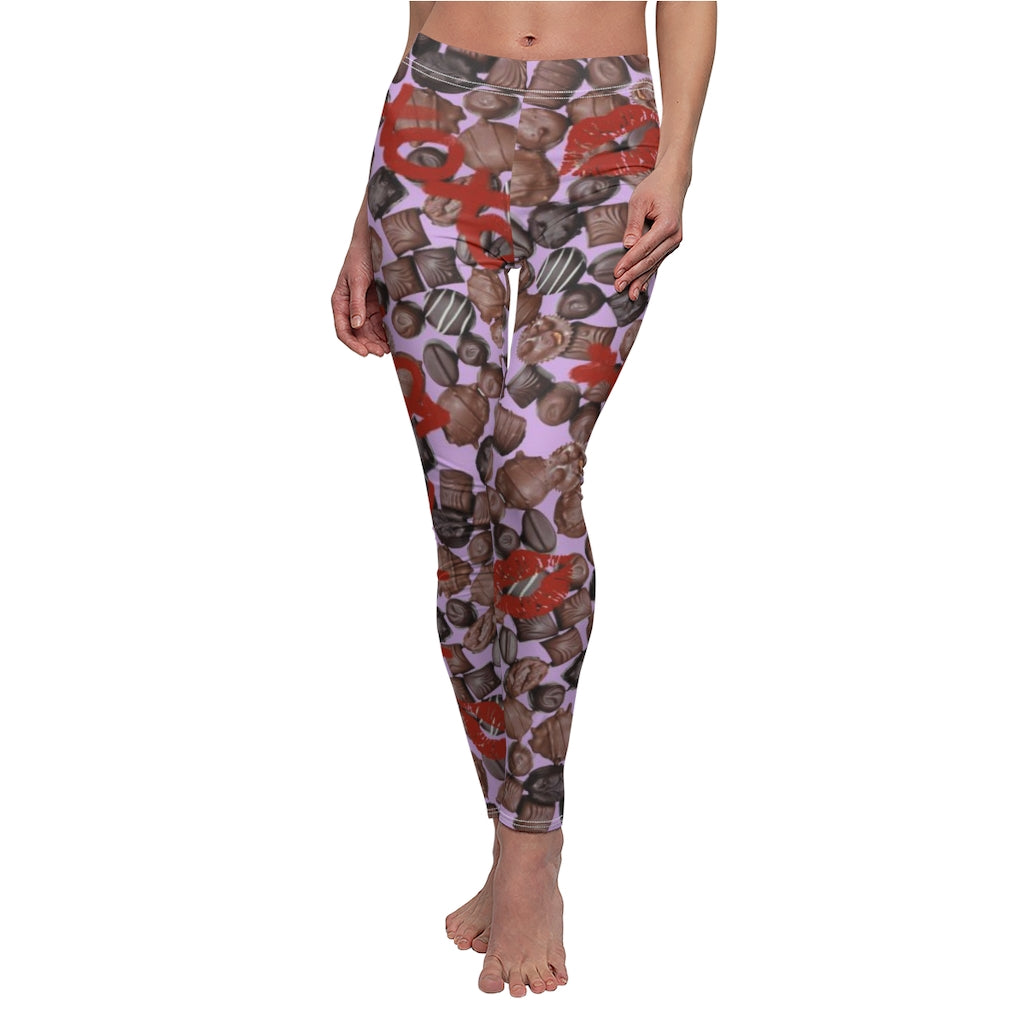 Chocolate Love Valentines Women's Casual Leggings