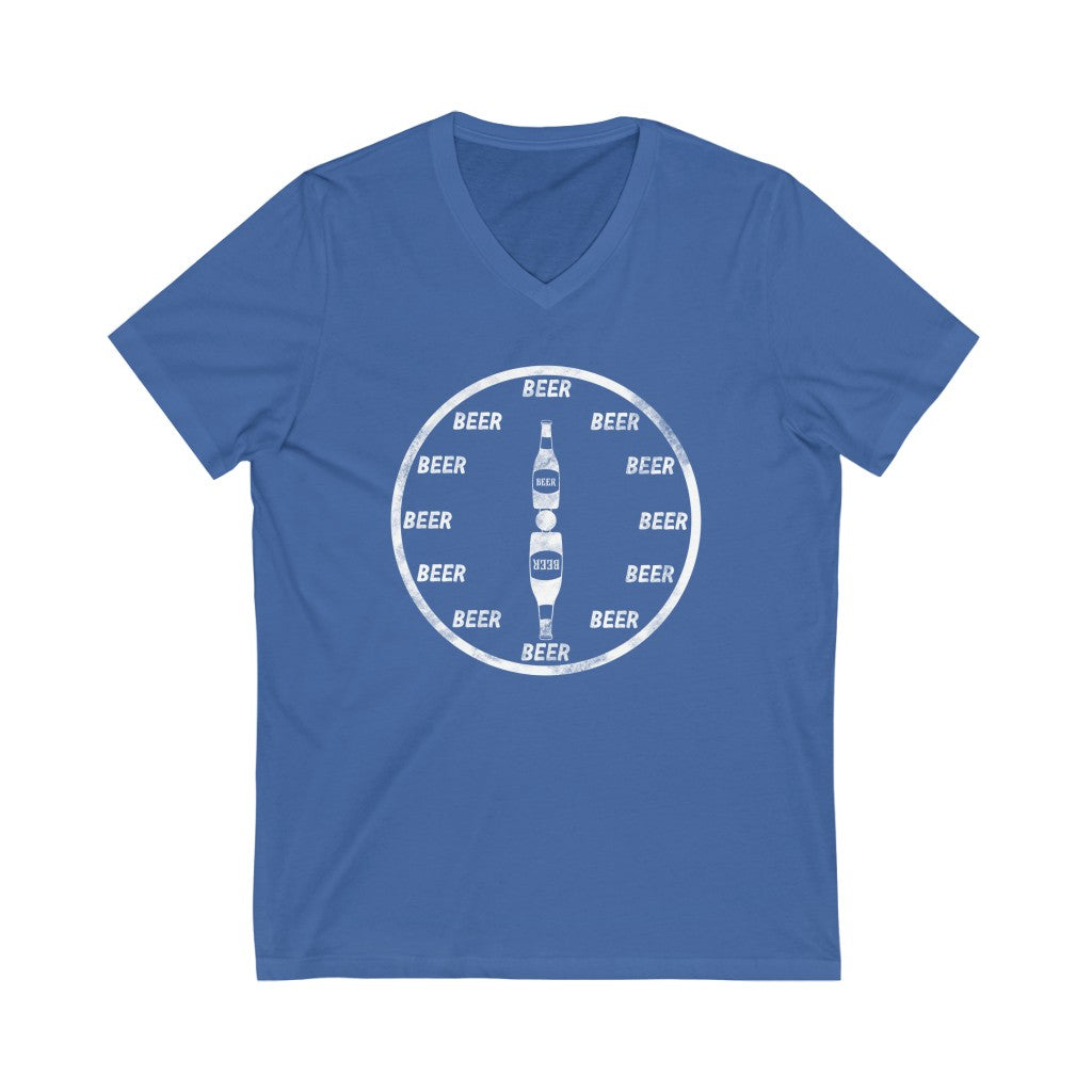 Beer Time Unisex Jersey Short Sleeve V-Neck Tee