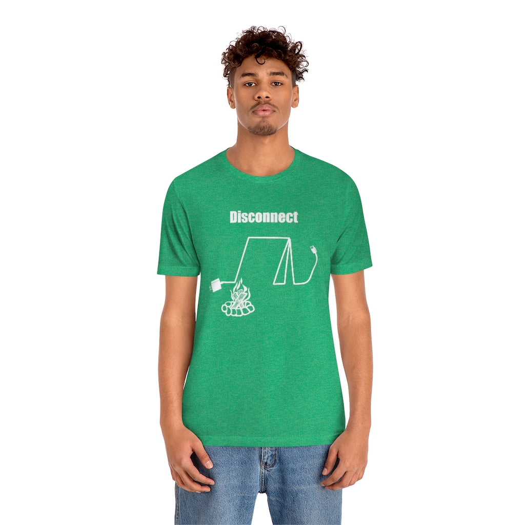 Disconnect Camping Unisex Jersey Short Sleeve Tee