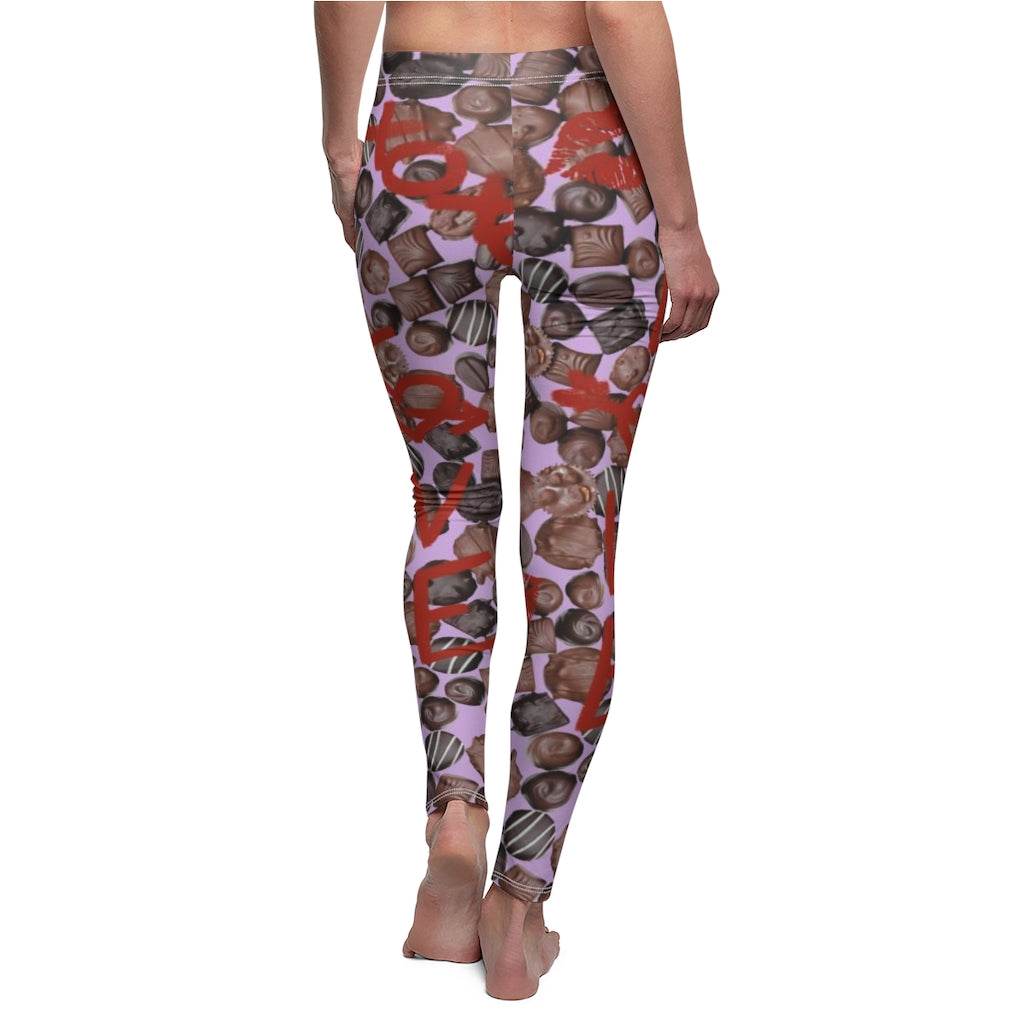 Chocolate Love Valentines Women's Casual Leggings