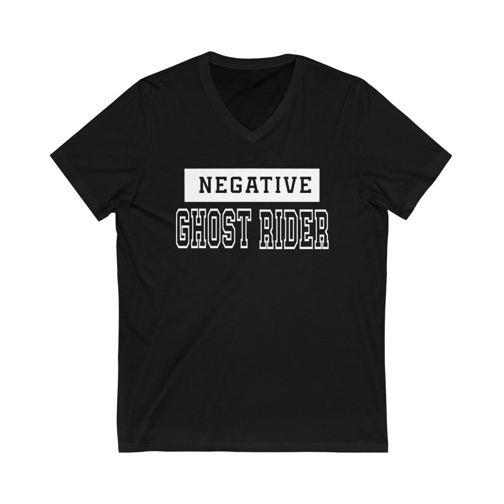 Negative Ghost Rider Unisex Jersey Short Sleeve V-Neck Tee