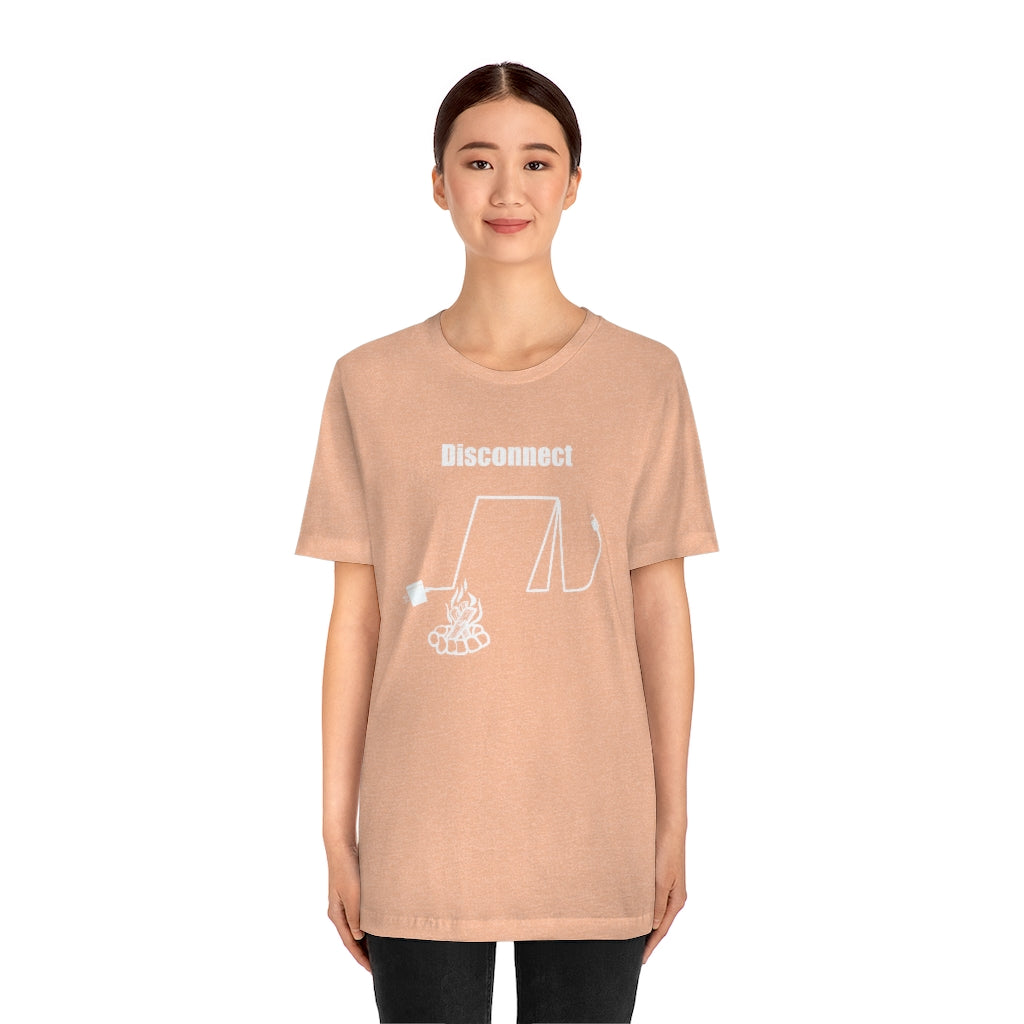 Disconnect Camping Unisex Jersey Short Sleeve Tee