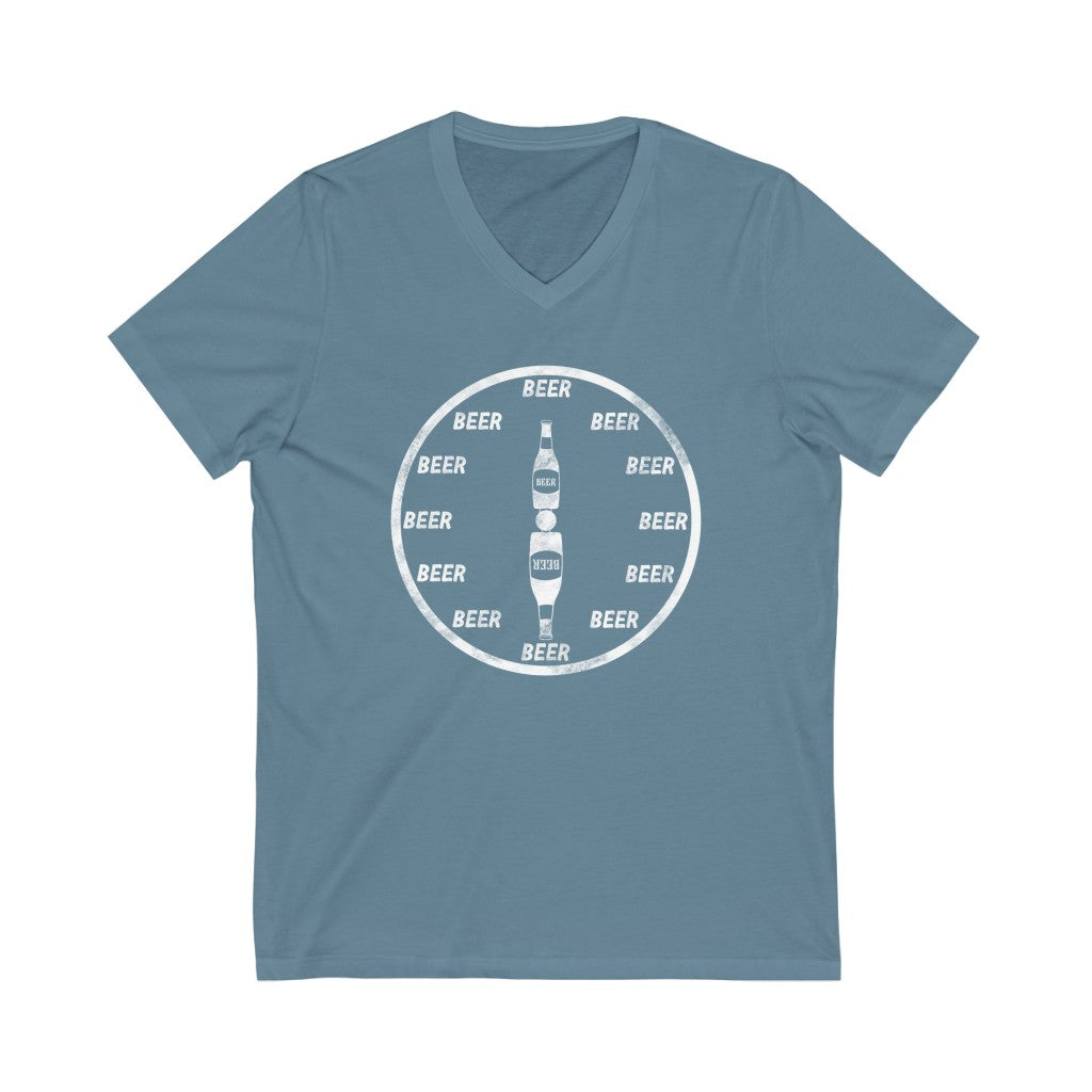 Beer Time Unisex Jersey Short Sleeve V-Neck Tee