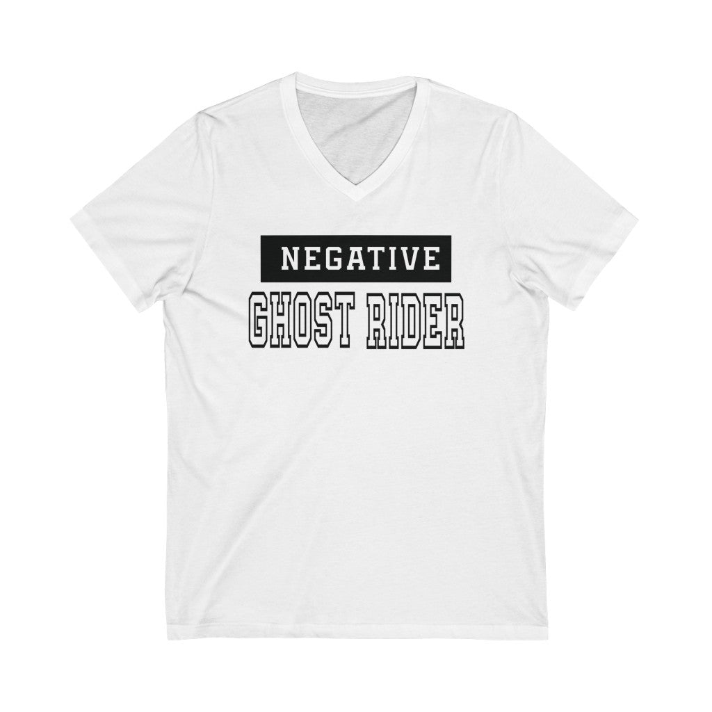 Negative Ghost Rider Unisex Jersey Short Sleeve V-Neck Tee