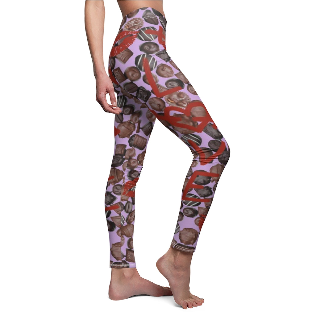 Chocolate Love Valentines Women's Casual Leggings