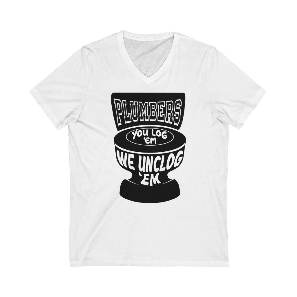 Funny Plumbers Shirt Unisex Jersey Short Sleeve V-Neck Tee