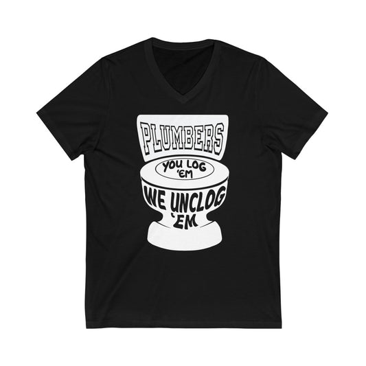 Funny Plumbers Shirt Unisex Jersey Short Sleeve V-Neck Tee