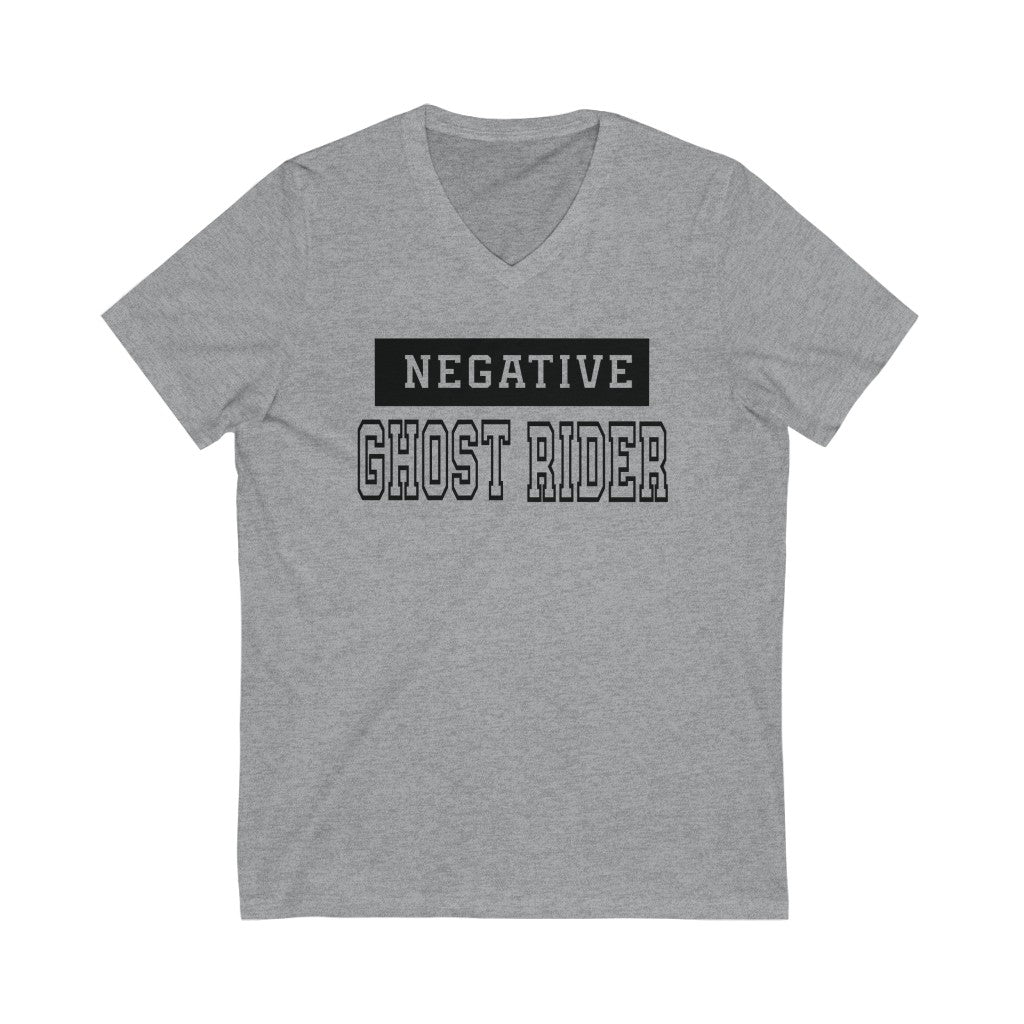 Negative Ghost Rider Unisex Jersey Short Sleeve V-Neck Tee