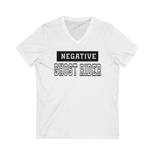 Negative Ghost Rider Unisex Jersey Short Sleeve V-Neck Tee